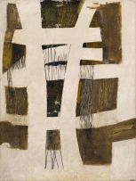 Cecily Sash; Abstract Composition in Brown and White