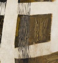 Cecily Sash; Abstract Composition in Brown and White