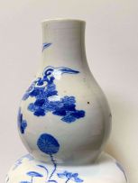 A Chinese blue and white double gourd vase, Qing Dynasty, late 19th century