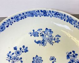 A Chinese blue and white dish, Qianlong period, 1735-1796