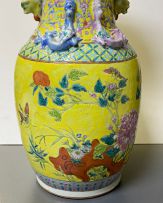 A Chinese famille-verte vase, Qing Dynasty, late 19th century