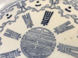 A Chinese blue and white dish, Qing Dynasty, late 19th century