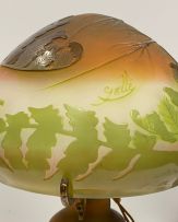 A Gallé 'Fern' glass cameo table lamp, circa 1920