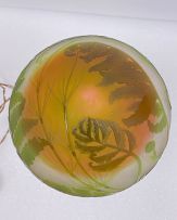 A Gallé 'Fern' glass cameo table lamp, circa 1920