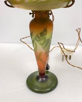 A Gallé 'Fern' glass cameo table lamp, circa 1920