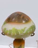 A Gallé 'Fern' glass cameo table lamp, circa 1920