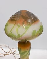 A Gallé 'Fern' glass cameo table lamp, circa 1920