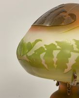 A Gallé 'Fern' glass cameo table lamp, circa 1920