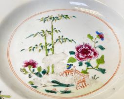 A pair of Chinese famille-rose dishes, Qianlong period, 1735-1796