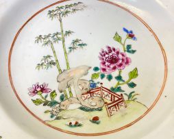 A pair of Chinese famille-rose dishes, Qianlong period, 1735-1796