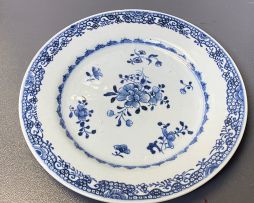 Two Chinese blue and white plates, Qianlong period, 1735-1796