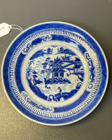 Two Chinese blue and white plates, Qianlong period, 1735-1796