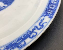 Two Chinese blue and white plates, Qianlong period, 1735-1796