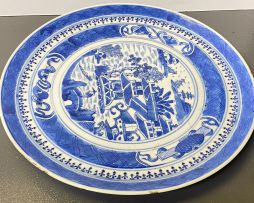 Two Chinese blue and white plates, Qianlong period, 1735-1796