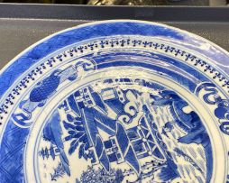 Two Chinese blue and white plates, Qianlong period, 1735-1796