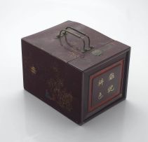 A Japanese red lacquer kagami-bako, early 20th century