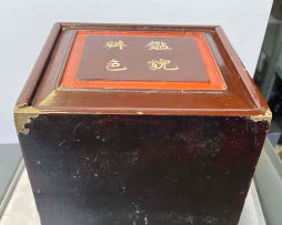 A Japanese red lacquer kagami-bako, early 20th century