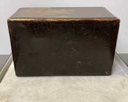 A Japanese black lacquer box and cover, 19th century