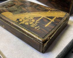 A Japanese black lacquer box and cover, 19th century