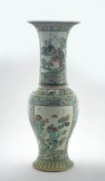 A Chinese famille-verte Yinyin vase, Qing Dynasty, 19th century