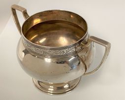 A pair of George V silver chocolate pots, Cooper Brothers & Sons Ltd, Sheffield, 1912