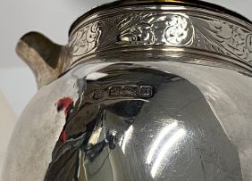 A pair of George V silver chocolate pots, Cooper Brothers & Sons Ltd, Sheffield, 1912
