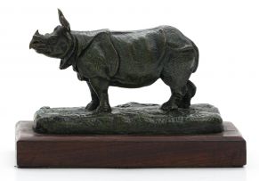 After Antoine-Louis Barye; Asian Rhinoceros
