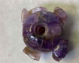 A Chinese amethyst lotus water pot