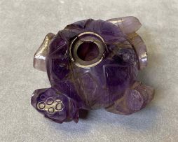 A Chinese amethyst lotus water pot