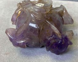 A Chinese amethyst lotus water pot