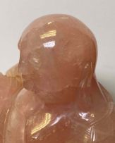 A Chinese pink quartz figure of Buddha