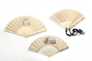 A French ivory, gilt-metal and linen fan, late 19th/early 20th century