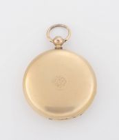 18ct gold hunting cased keyless lever watch, maker's initials JR, Sheffield 1899