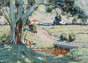 Sydney Carter; Riverside Bluegum and Bridge
