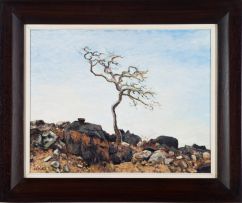 Walter Meyer; Rocky Landscape with Tree