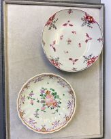 A miscellaneous group of Chinese famille-rose tea bowls and saucers, Qianlong period, 1735-1796