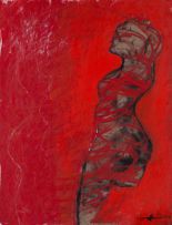 Helen Joseph; Standing Nude with Red Field