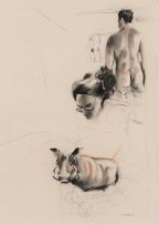 William Kentridge; Untitled (Man, Woman and Warthog)
