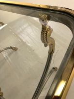 A pair of brass and silvered metal side tables, possibly Maison Jansen, 20th century