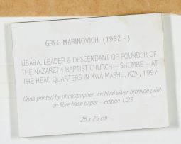 Greg Marinovich; Ubaba, Leader and Descendants of the Founder of the Nazareth Baptist Church – Shembe – at the Headquarters in KwaMashu, KZN