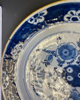 A Delft blue and white dish, 18th century