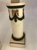 A pair of painted wooden pedestals