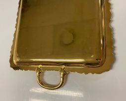A German gilt-plated two-handled tray, Kühn, 20th century