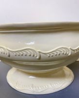 A creamware soup tureen, cover and stand, late 18th century