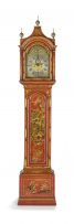 An English japanned longcase clock
