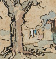 Gregoire Boonzaier; Street Scene with Dwellings and Tree