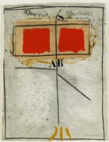 James Coignard; Abstract Composition with Red Squares