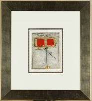 James Coignard; Abstract Composition with Red Squares