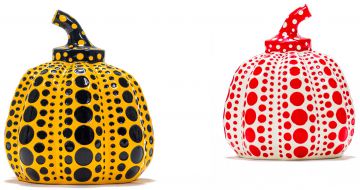 Yayoi Kusama; Red and Yellow Pumpkins, two