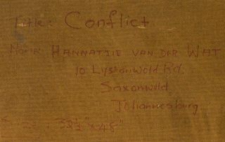 Hannatjie van der Wat; Conflict
